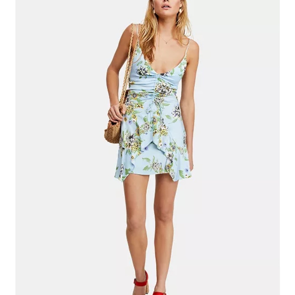 Free People Happy Heart Ruched Mini Dress